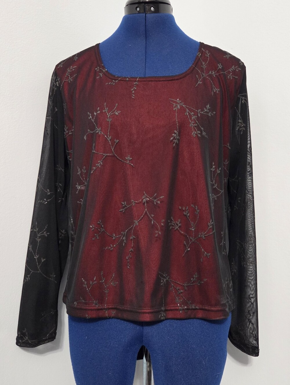 Vintage 90s Black Glittery Whimsygoth Shirt Size L